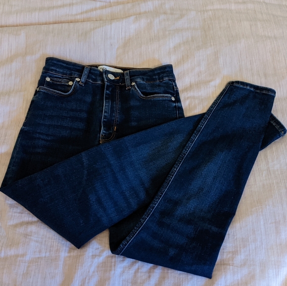 ZARA high waisted skinny jeans, deep blue - Picture 2 of 6